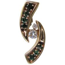 designer 14k diamond and emerald