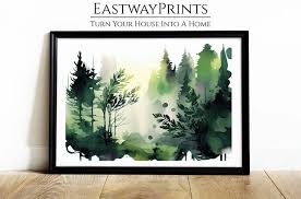 Greenery Water Colour Wall Art Painting