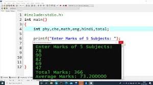 c program to calculate total and