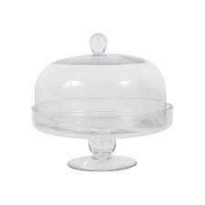 Andorra Glass Cake Stand With Dome Small