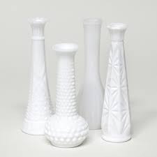 Milk Glass Bud Vases In Varying Sizes