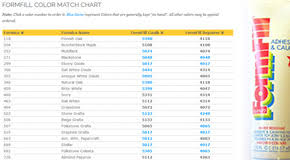 Formfill Color Match Chart
