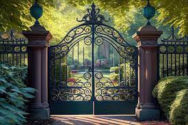 Premium Ai Image Iron Mansion Gates