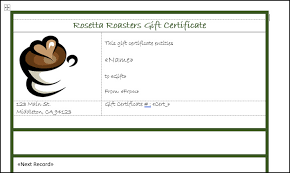 custom gift certificates with word excel