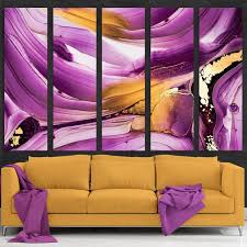 Gold And Purple Marble Canvas Wall Art