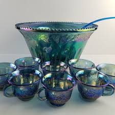 Vintage Indiana Blue Carnival Glass