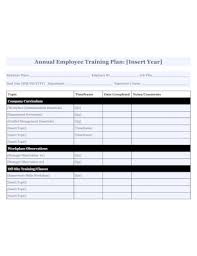 annual training plan exles company