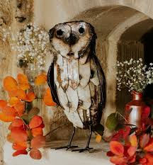 Metal Barn Owl Garden Ornament