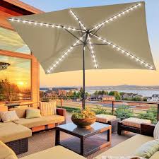 Solar Rectangle Patio Umbrella