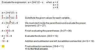 how to evaluate algebraic expressions