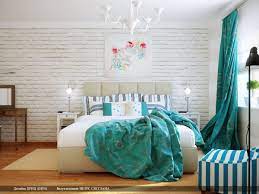 turquoise white bedroom decor scheme