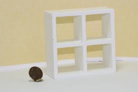 White 4 Grid Wall Shelf Unit