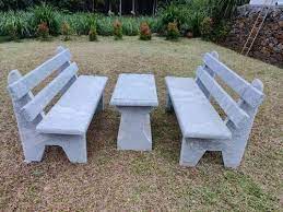 6 Seater Garden Stone Bench Set