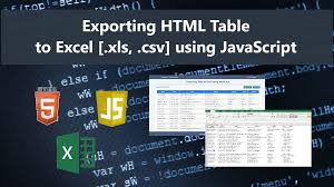 exporting html table to excel xls