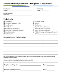 Employee Disciplinary Action Form With Checklist Sample