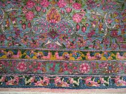 persian kerman nice wool pink blue