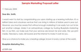Sample Marketing Proposal Letter Marketing Templates