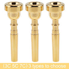 Details About Professional Trumpet Mouthpiece Size 3c 5c 7c For Bach Gold Coated W Rich Tone