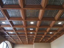 coffered ceilings wood suspended drop