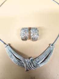 silver tone costume jewelry necklace
