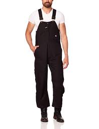 Details About Berne Mens Pants Black Size Xl Work Overalls Deluxe Insulated Bib 99 561