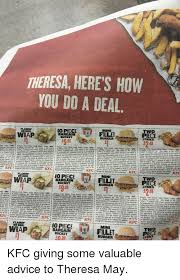 Look them up on twitter to see how serious they are lmao. Theresa Here S How You Do A Deal Bargain Bucket Piece Burger Fries 0 Unti 100319 2359 Redeem Offer Vald From 0702190000 Until 100319 2359 Redem Ofter Vaid From00219 To Avalability Kfc