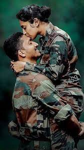 indian army lover forehead kiss