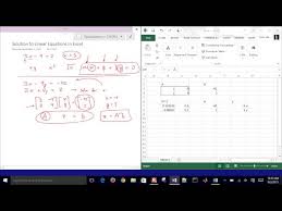 Solve Linear Equations With Excel