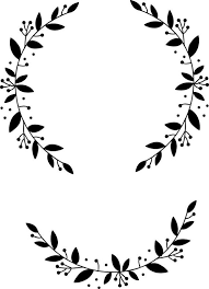 Logo Wreath Leaves Berry Clip Art Black