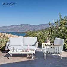 4 Pieces Alminuim Table Chairs Sofa Set
