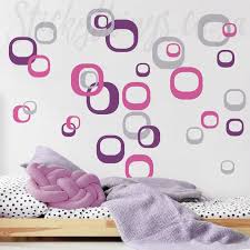 Modern Ovals Wall Decals Pink And