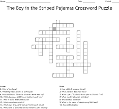 the boy in the striped pajamas crossword puzzle wordmint the boy in the striped pajamas crossword puzzle created jan 10 2018