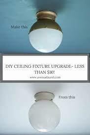 However, all the bulbs have gone out and i cannot get the glass out to i'm glad i didn't have to glue handles to it, but still frustrated by what i maintain is a terrible design for a light fixture. Diy Flush Mount Ceiling Light Upgrade Diy Light Fixtures Fixtures Diy Lighting Makeover