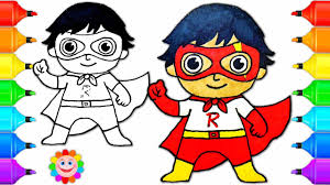Featuring a rainbow color chart for combo panda and gus the gummy gator. How Draw Super Hero Boy Ryan From Toys Review Drawing Toysreview Coloring Pages House Toy For You S 2019 Are Real At Walmart Dad Oguchionyewu
