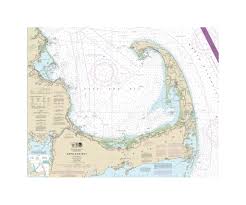 Cape Cod Bay Nautical Chart Sailcloth Print