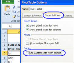 excel pivot table sorting problems