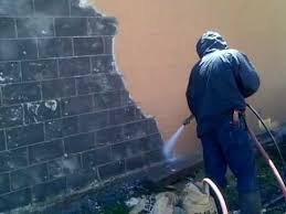 sandblasting brick to remove paint