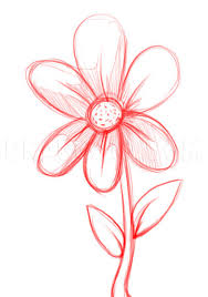 how to draw a simple flower step by