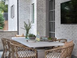Light Gray Stone Outdoor Dining Table