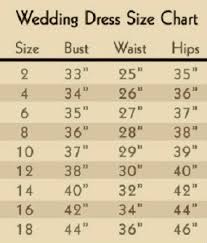 Specific Wedding Dress Sizing Chart Davids Bridal Size