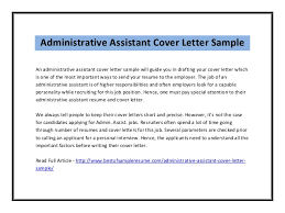 Sample Cover Letter Administrative Assistant Job medical administrative assistant cover letter sample assistant assistant  cover letter sample