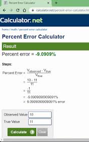 Percentage Error Calculator Websites