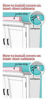 hang crown molding on kitchen cabinets
