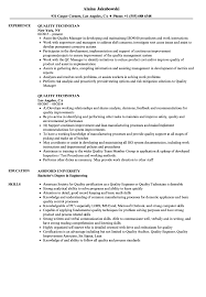 These templates will show you how after you've reviewed resume examples in your field, peruse resumes across fields to understand. Quality Technician Resume Samples Velvet Jobs