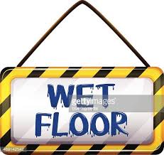 wet floor signboard stock vector