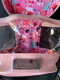 benefit cosmetics clear pink makeup bag