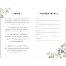 free funeral program template blossoms