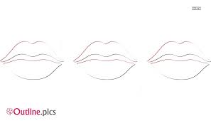kissing lips outline drawing images