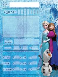 Frozen Themed Chore Chart For Children On Behance