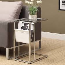 monarch glass top side table with